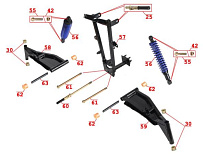 Ходовая часть, органы управления снегохода IRBIS Dingo (2016 г.)  (часть 3)