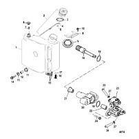 Компоненты закачки масла 2-Х ТАКТНОГО ПЛМ MERCURY 75 Серийный номер от 0G760300 до 0T979999