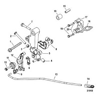 Рычаг дроссельной заслонки, Jet 4-Х ТАКТНОГО ПЛМ MERCURY 50 Серийный номер от 0P515897 и выше