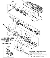 Корпус шестерни (карданный вал)(3 JAW REVERSE CLUTCH) 2-Х ТАКТНОГО ПЛМ MERCURY 75 Серийный номер от 9793577 до 0P016999