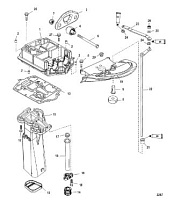 Выхлопная труба(SN USA-0T801000/ BEL-0P268000 и выше) 2-Х ТАКТНОГО ПЛМ MERCURY 75 Серийный номер от 0G760300 до 0T979999