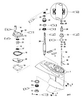Корпус редуктора (приводной вал) (2.00: 1 передаточное число) 2-х тактного ПЛМ MERCURY 40 M Серийный номер от 00P017000 до 0P325499