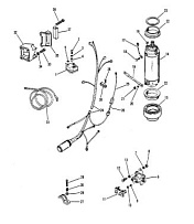 Стартер, соленоид стартера, выпрямитель тока 2-Х ТАКТНОГО ПЛМ MERCURY 60 Серийный номер от 7208333 до 0A721307