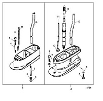 Удлинитель корпуса приводного вала 2-х тактного ПЛМ MERCURY 30 M Серийный номер от 0N001875 до 0N055504